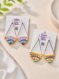 Colorido Statement beaded earrings, handmade boho earrings, seed bead earrings, bead weave earrings