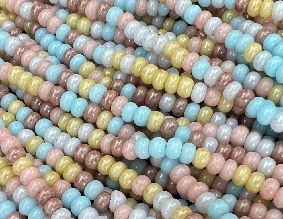 Pastel obsession Czech seed beads, size 6/0, size 4mm, 30 grams