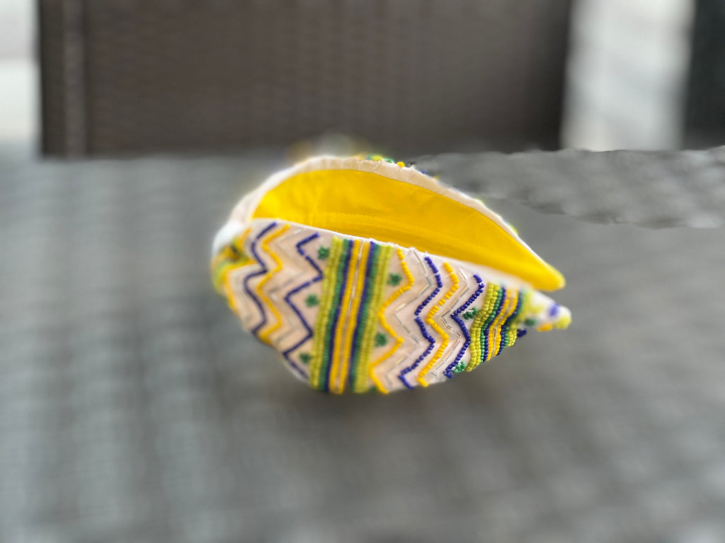 Handmade Knot Headband, Wide Knot Headband, Embellished Knot Headband