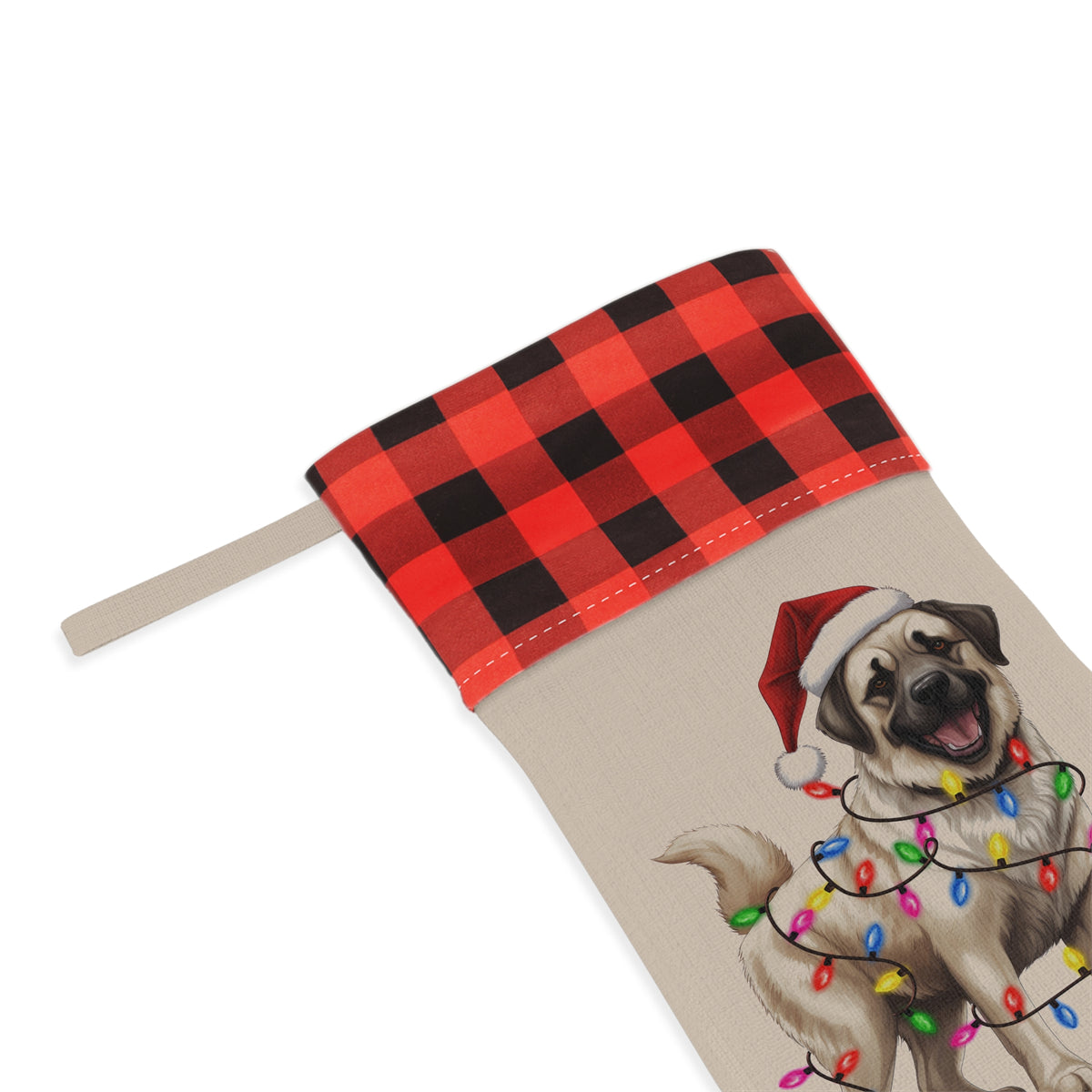 Christmas Stocking, Dog Lovers Gift, Holiday Decor, Anatolian Shepherd, Pet Owner, Mantle Decoration