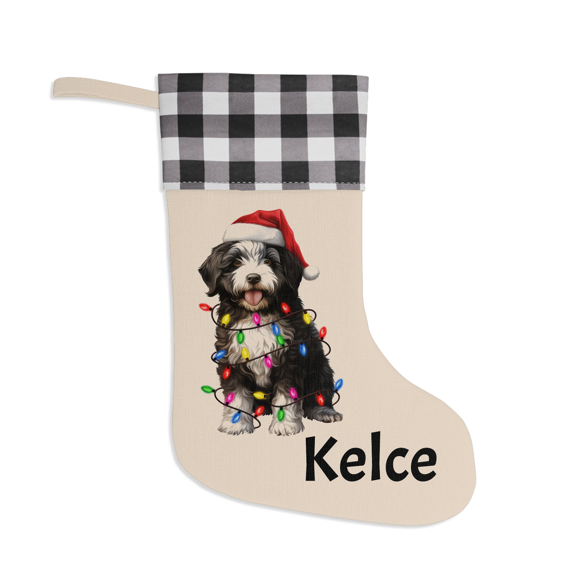 Christmas Stocking, Portuguese Water Dog Stocking, Holiday Decor, Dog Lover Gift, Personalized Stocking, Pet Owners Gift