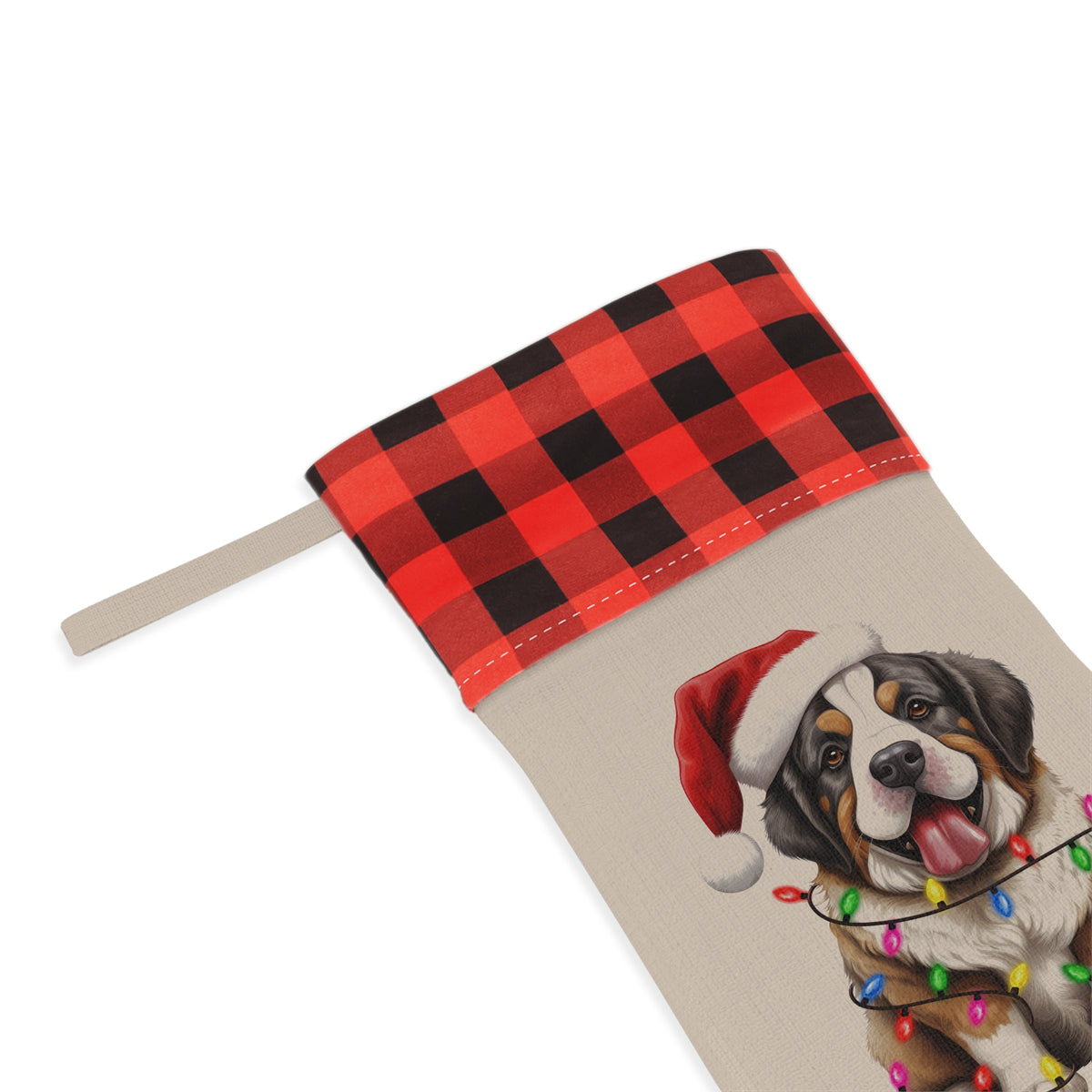 Christmas Stocking, St Bernard stocking, Holiday Stocking, Dog Lover Gift, Pet Owner Decor, Festive Home Decor