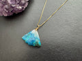 Chrysocolla pendant , gifts for her, layering necklace, 18k gold chain, adjustable anti tarnish chain