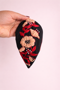 Floral Headband, Handmade Knot Headband, Wide Knot Headband, Embellished Knot Headband, Seed Bead Headband, statement headband