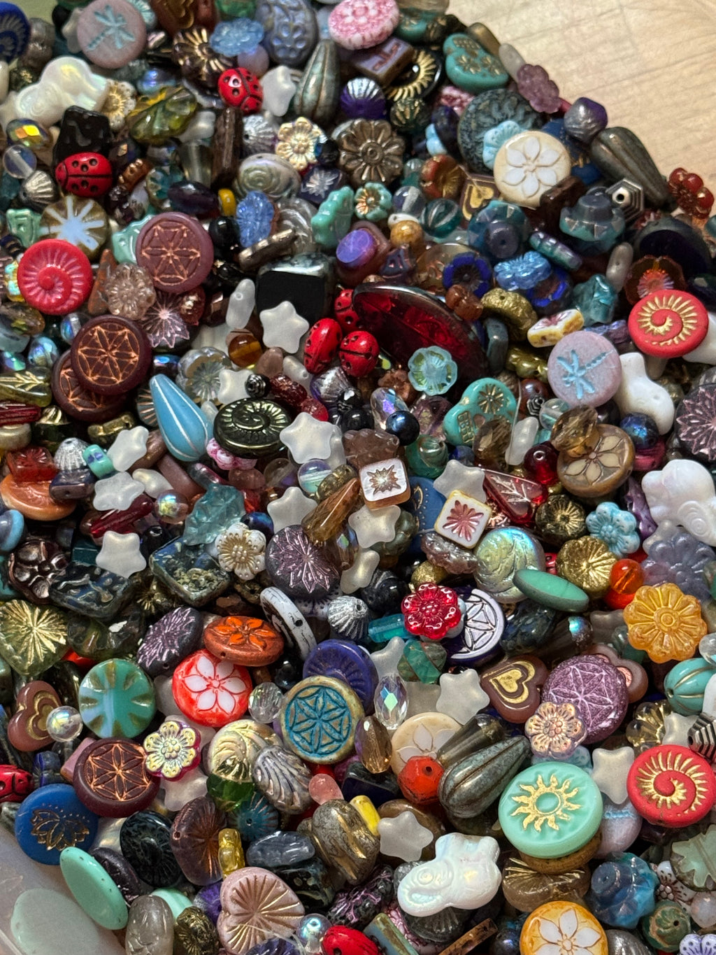 Czech Glass Bead Grab Bag, Multi-Color Mixed Beads