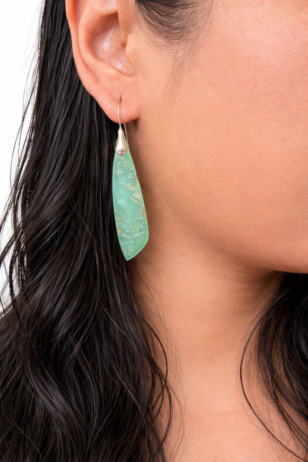 Chrysoprase earrings ,natural stone jewelry, unique one of a kind, green color earrings,925 sterling silver ear wires