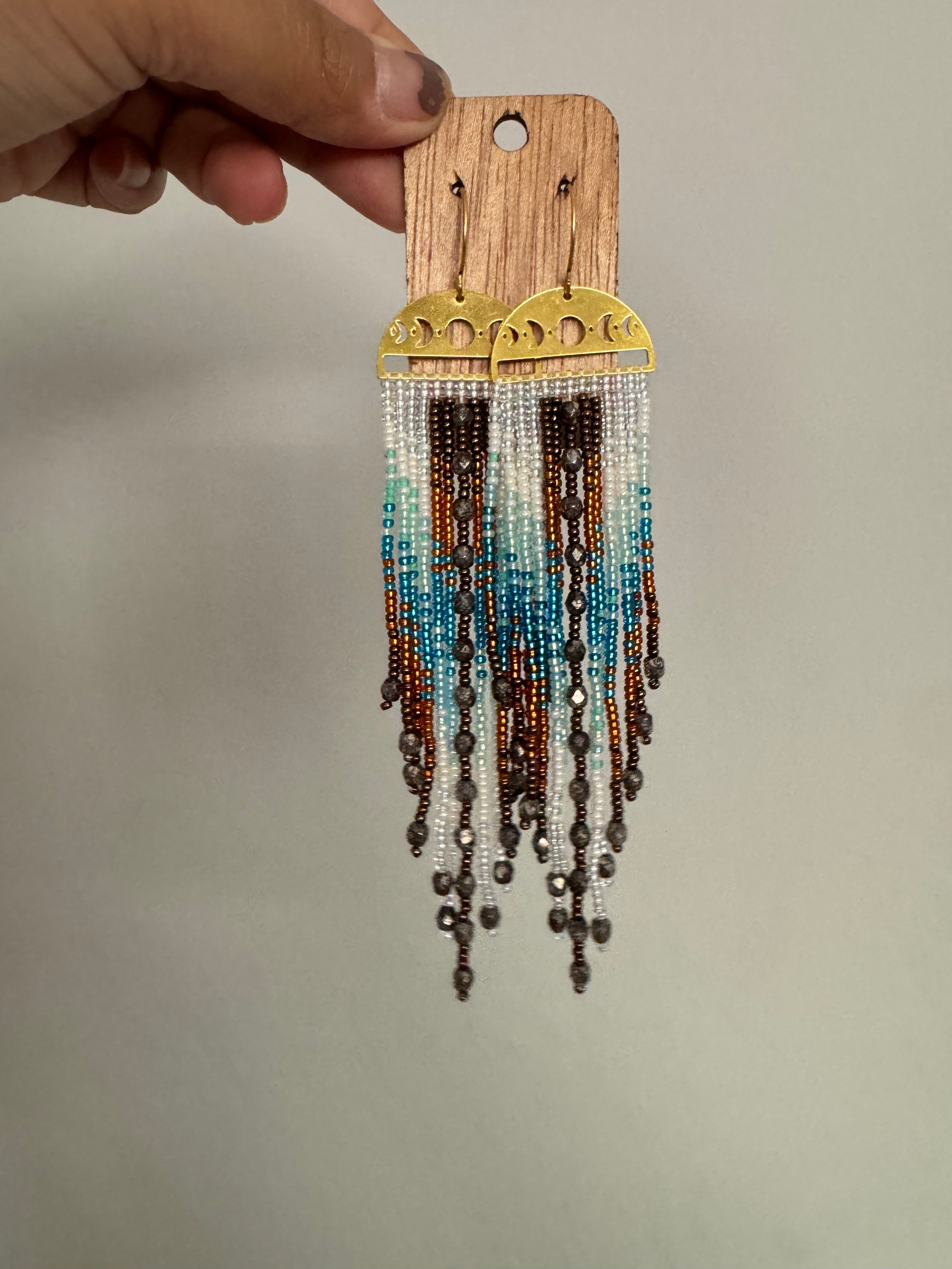 Handmade Statement beaded earrings,boho earrings, seed bead earrings, gift for women