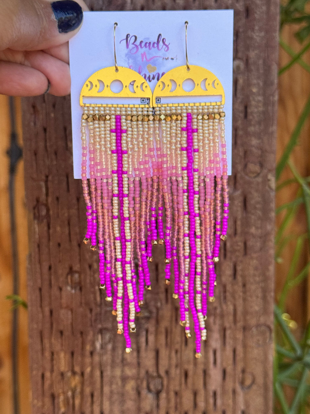 Handmade Statement beaded earrings, medium length earrings, boho earrings, seed bead earrings, gift for women
