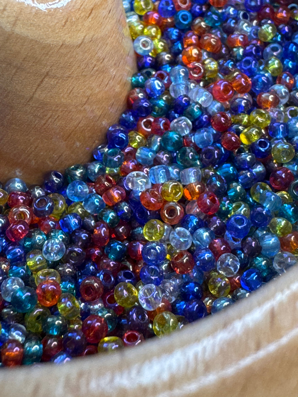 Rainbow mix Czech seed beads, size 11/0, 2mm,30 grams, C01