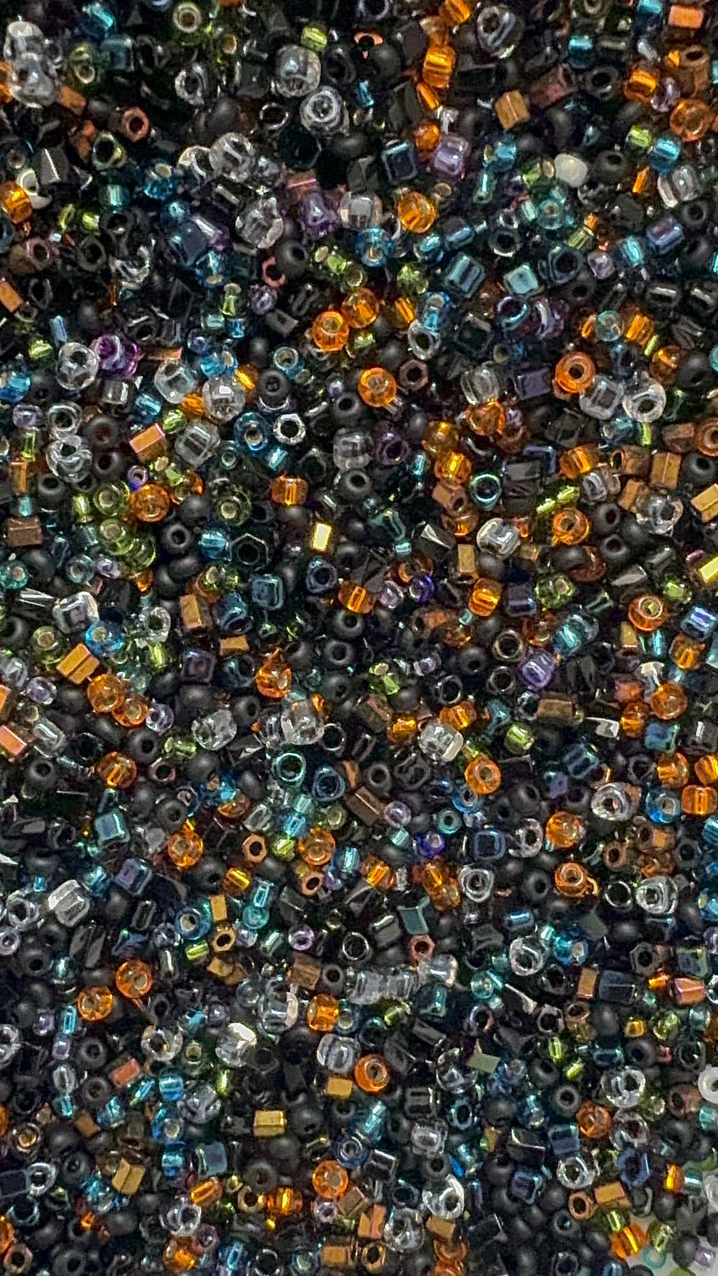 Midnight harvest mix, seed beads mix, size 11/0, 15/0, cube beads,30 grams