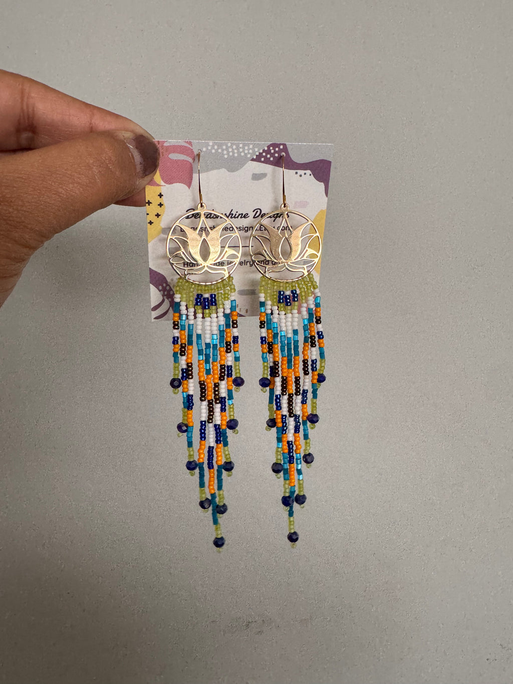 Handmade fringe beaded earrings,boho earrings, seed bead earrings, gift for women