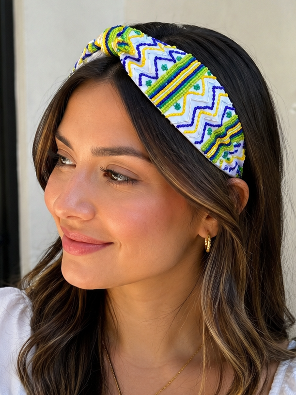 Handmade Knot Headband, Wide Knot Headband, Embellished Knot Headband