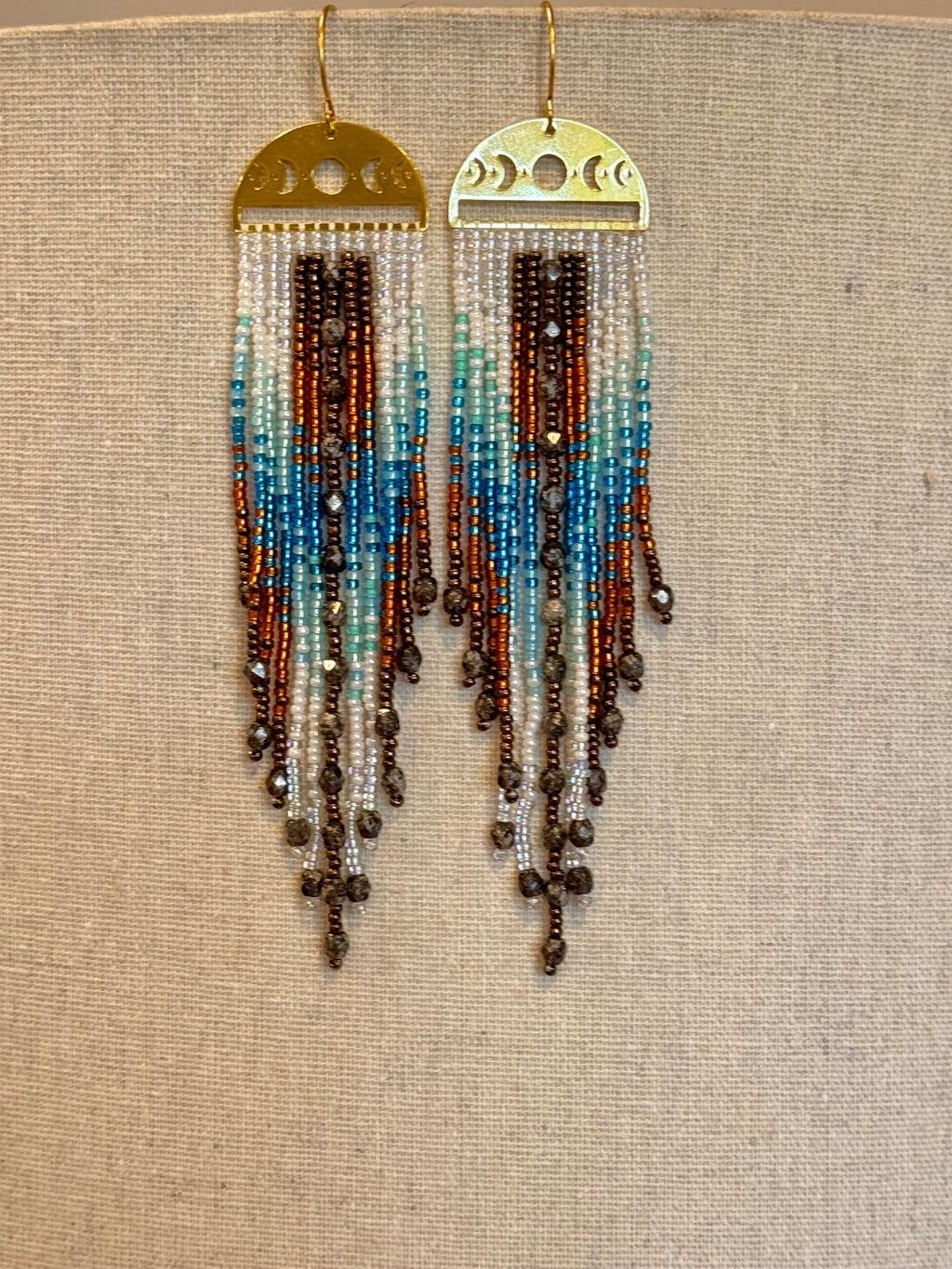 Handmade Statement beaded earrings,boho earrings, seed bead earrings, gift for women