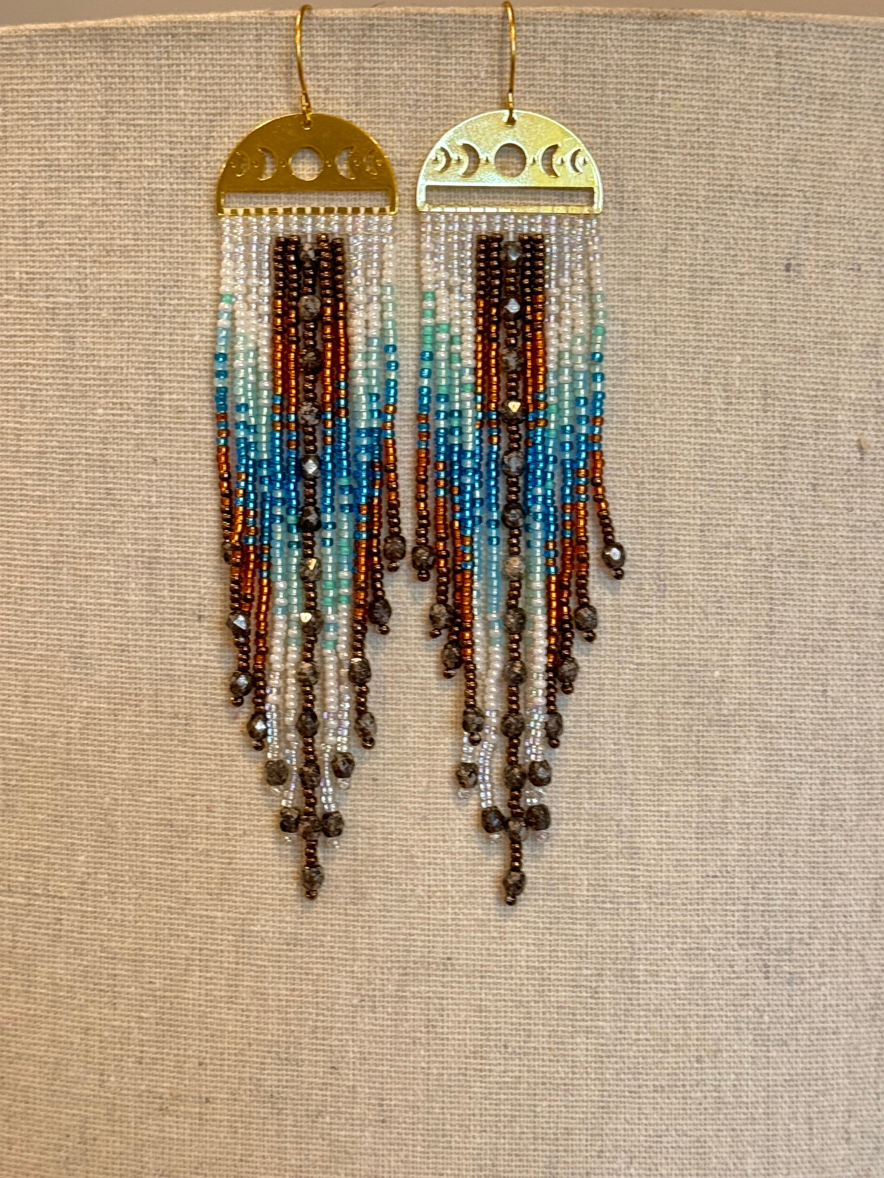 Handmade Statement beaded earrings,boho earrings, seed bead earrings, gift for women