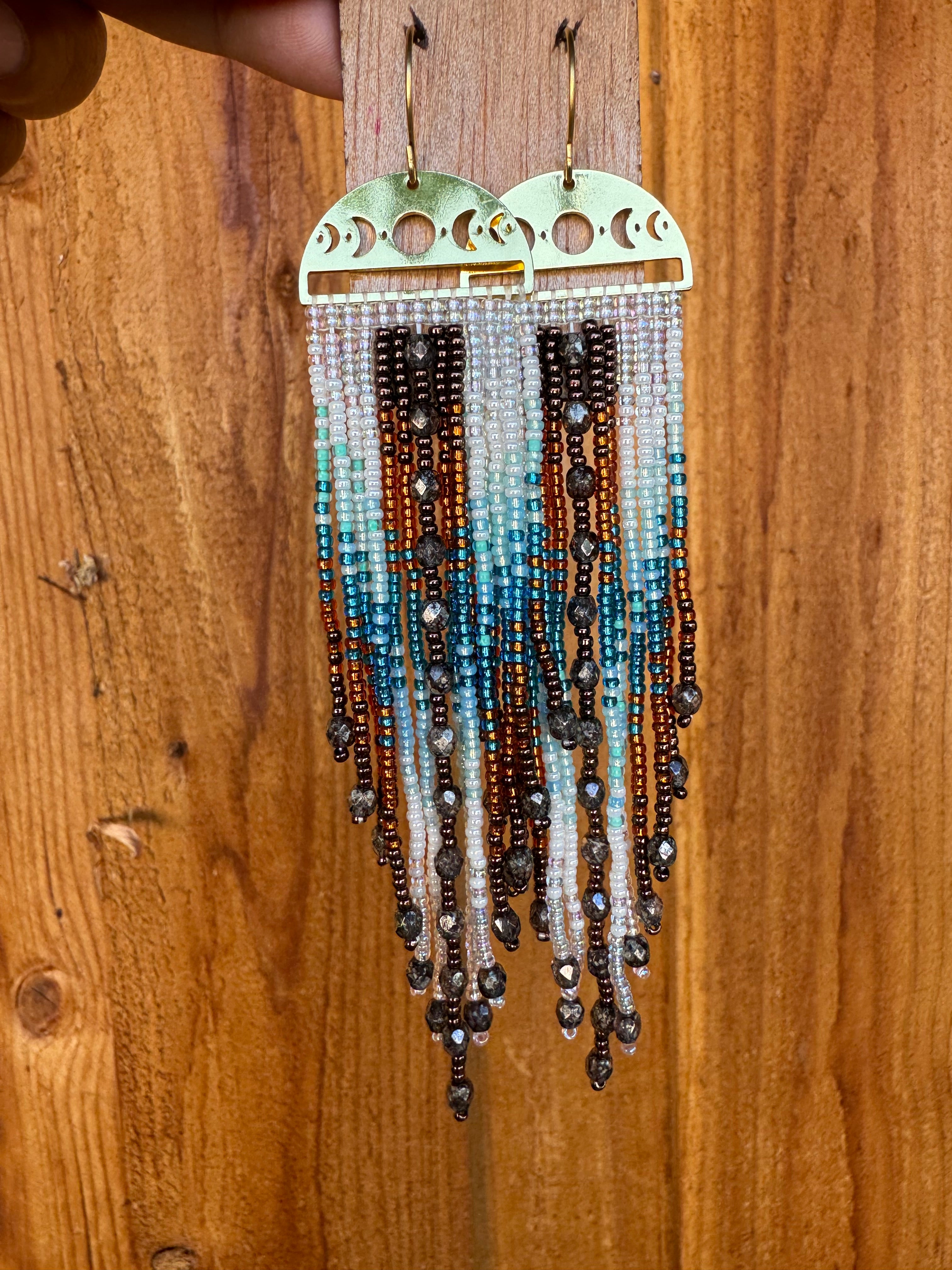Handmade Statement beaded earrings,boho earrings, seed bead earrings, gift for women