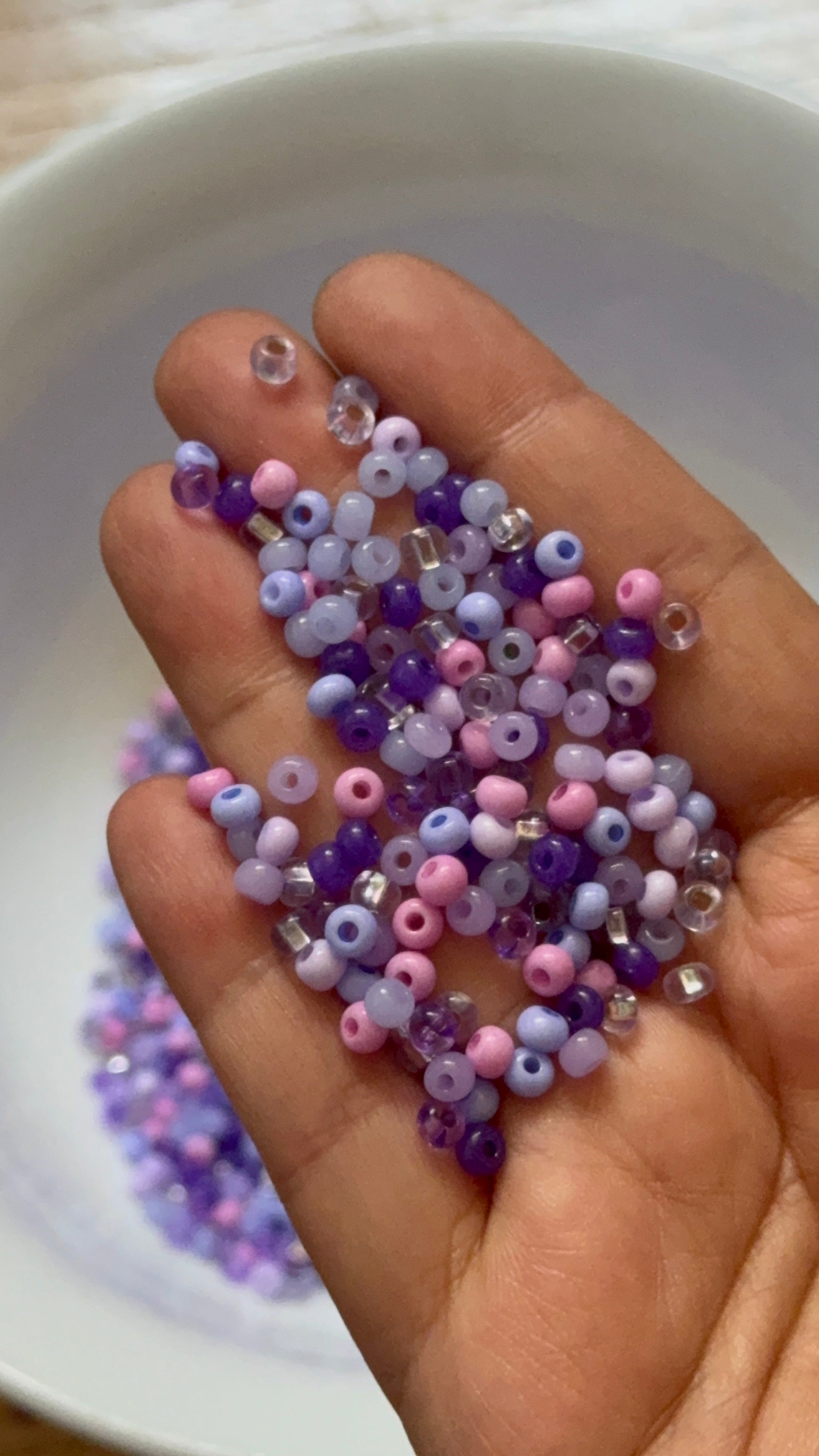 Purple passion Czech seed beads, size 11/0 and 6/0, 30 grams,