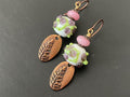 boho earrings, lampwork earrings, czech glass earrings, gifts for her