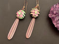 Boho chic jewelry / lampwork bead earring/czech glass earrings / gifts for her/ sea glass tear drop earrings
