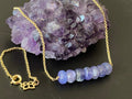 Tanzanite bead bar necklace , gifts for her, layering necklace, 14k gold chain, anti tarnish chain, size 8mm beads, December birthstone