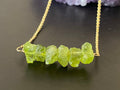 Peridot necklace, raw gemstone necklace, gifts for her, 14k gold filled chain, august birthstone , Minimalist Jewelry
