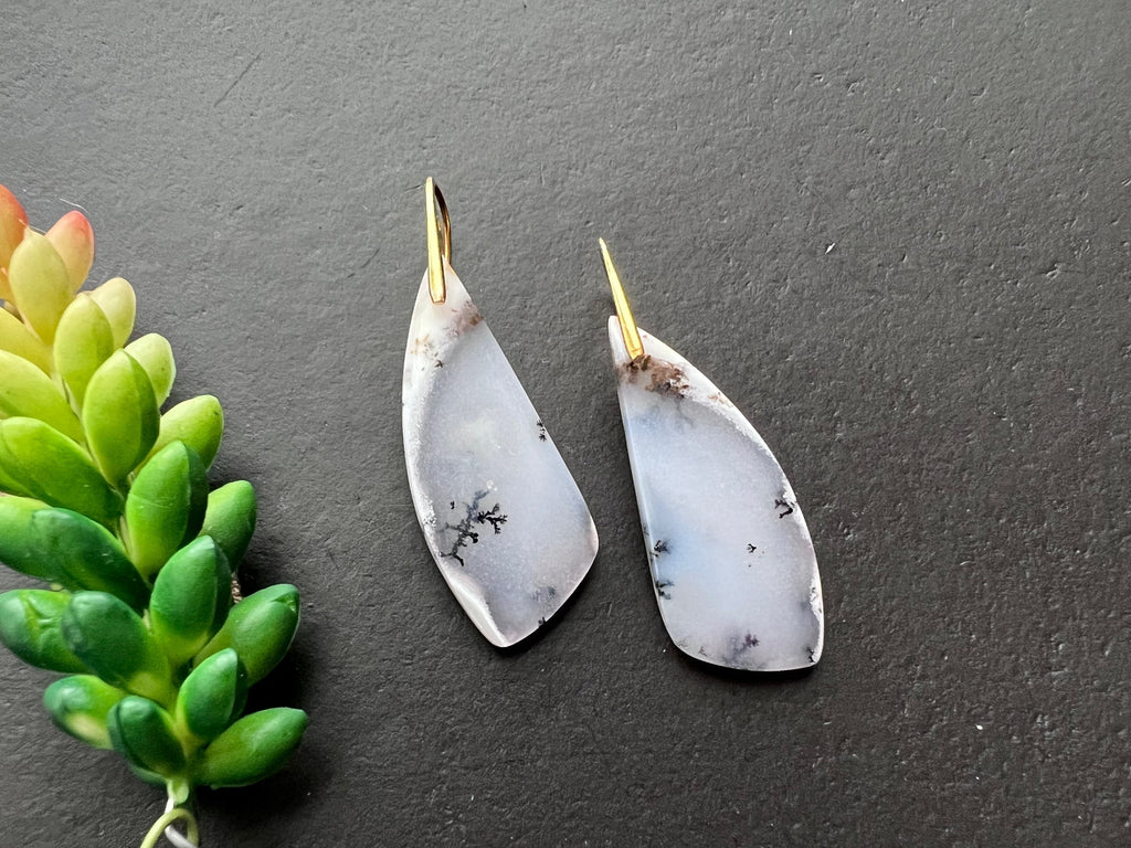 White opal earrings ,Statement earrings, natural stone earrings, 14k gold fill ear wires