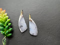 White opal earrings ,Statement earrings, natural stone earrings, 14k gold fill ear wires