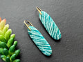 Amazonite earrings, natural stone earrings, sterling silver French ear hooks, modern dangles, Russian amazonite earrings