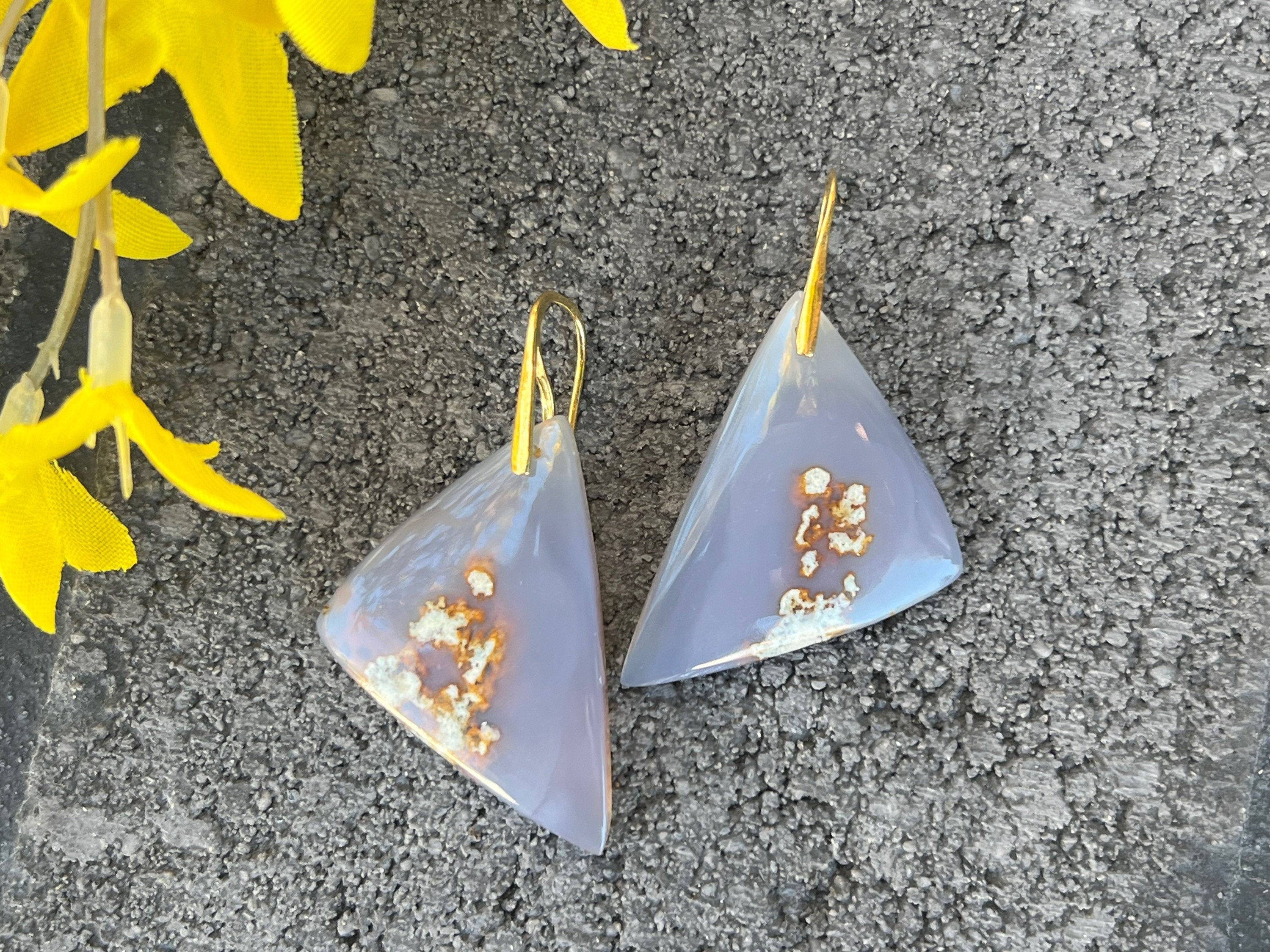 Purple Moss agate earrings , 925 sterling silver French ear wire, natural stone jewelry, agate earrings, gifts for women, Christmas gift
