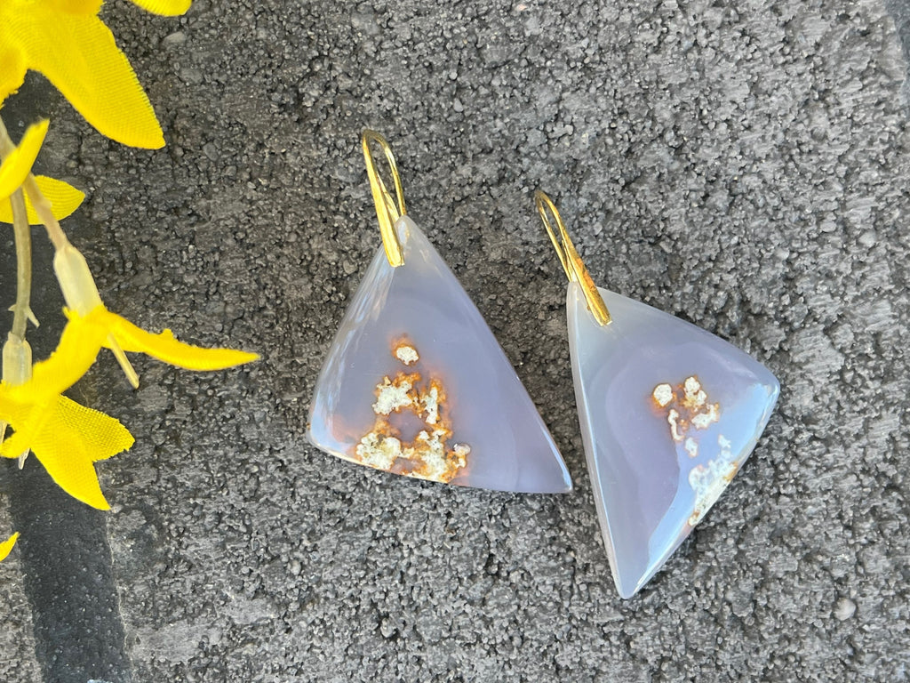 Purple Moss agate earrings , 925 sterling silver French ear wire, natural stone jewelry, agate earrings, gifts for women, Christmas gift