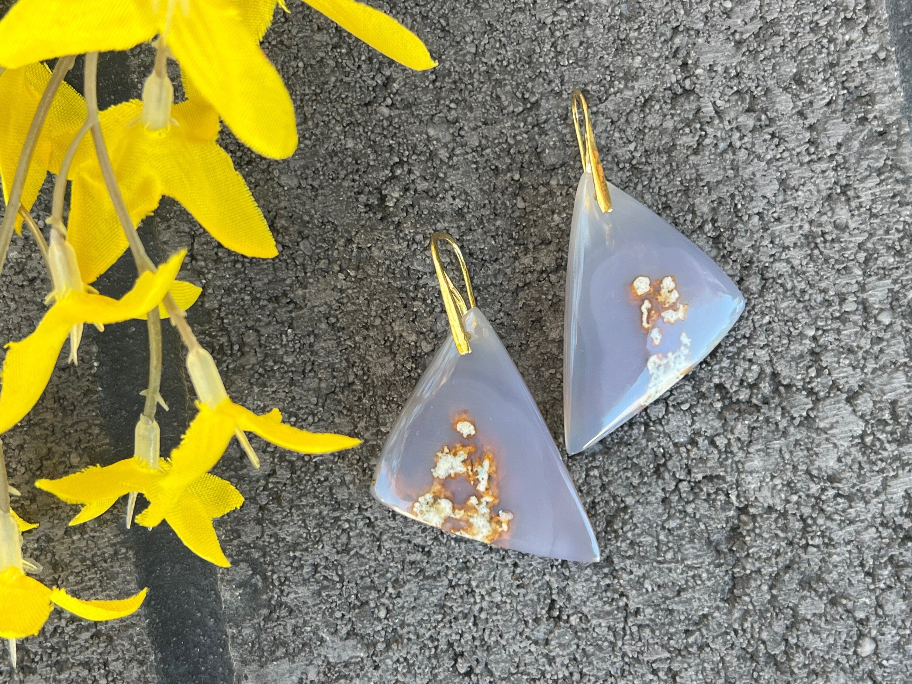 Purple Moss agate earrings , 925 sterling silver French ear wire, natural stone jewelry, agate earrings, gifts for women, Christmas gift