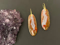 Moroccan Seam agate earrings, Agate earrings, long earrings, Gifts for her, natural stone Earrings, sterling silver ear wire