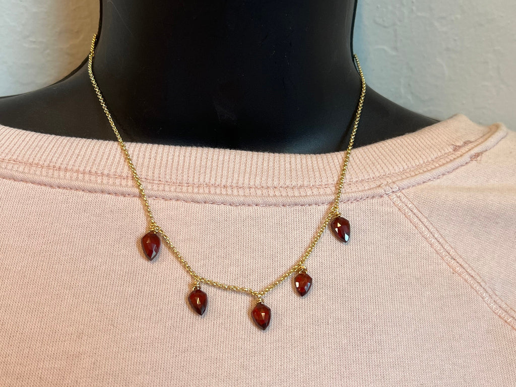 Garnet Necklace, January Birthstone Necklace, Garnet Jewelry, gold Necklaces For Women, Gift For Her
