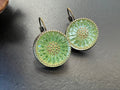 Boho Earrings, Vintage Jewelry, Czech Glass button Earrings, Bohemian Hippie dangle Earrings, unique gift for her