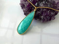 Amazonite pendant, natural gemstone, bezel pendant, 14k gold fill chain, gemstone necklace, gifts for her, amazonite necklace