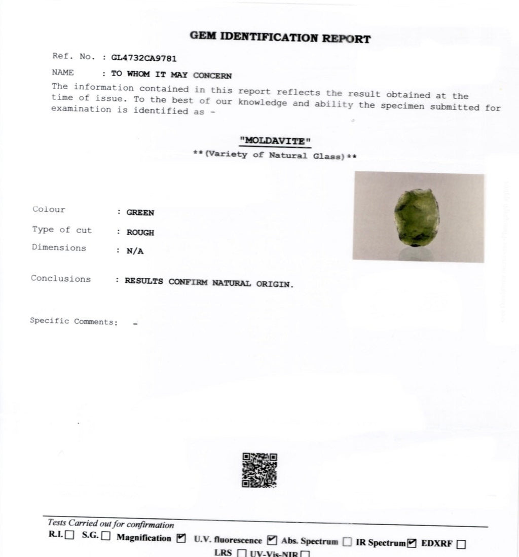 Moldavite necklace with certificate - 925 sterling silver - authentic moldavite pendant