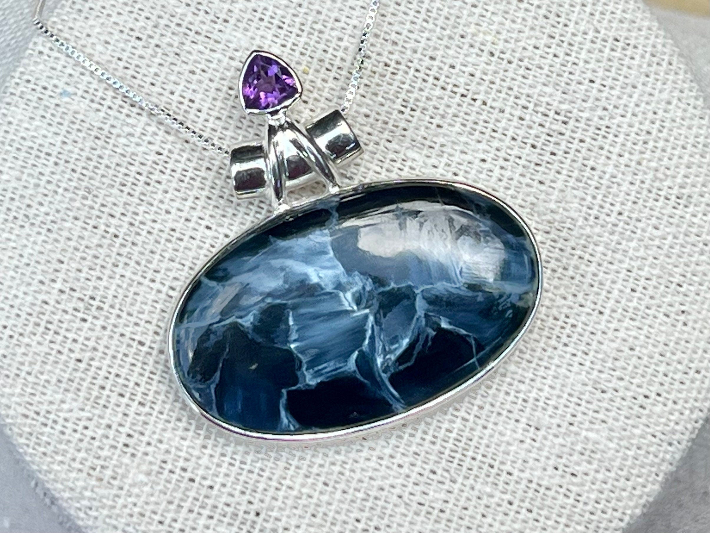 Pietersite pendant , gifts for her, layering necklace, 925 sterling silver, natural stone pendant
