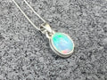 Ethiopian Opal pendant, 925 sterling silver,Natural Opal,Women Necklace,Women jewelry,October Birthday,Birthday Gift idea,Flashy,Authentic