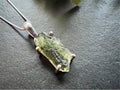Moldavite necklace with certificate - 925 sterling silver - authentic moldavite pendant