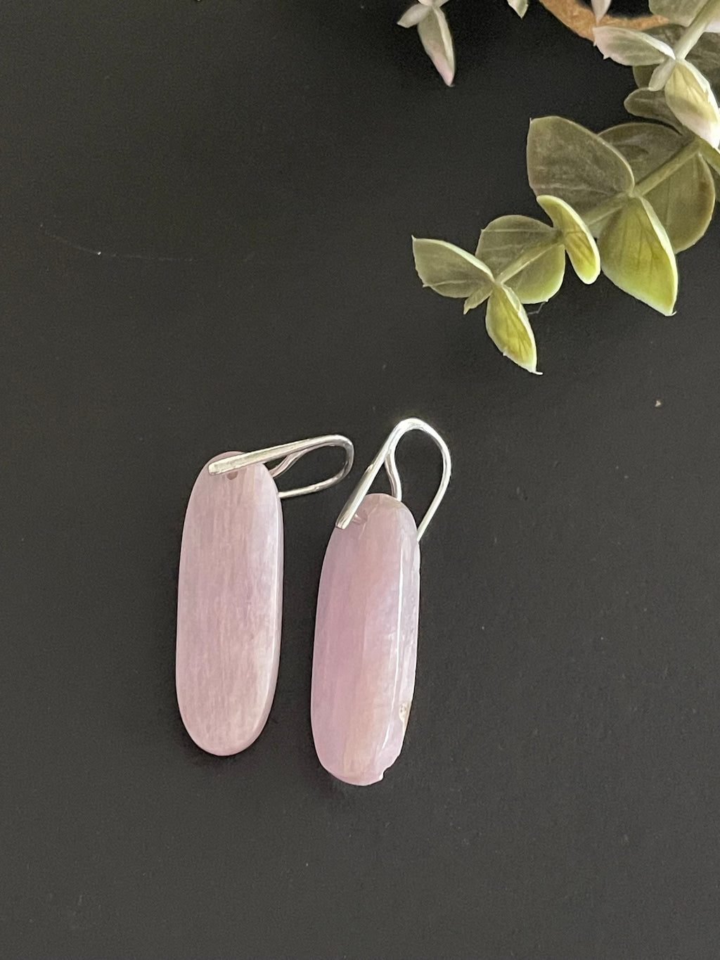Statement earrings, Kunzite earrings, natural stone earrings, 925 sterling silver ear hooks, gifts for her