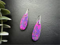 Statement earrings , purple copper turquoise earrings, 925 sterling silver ear wires, stone dangles