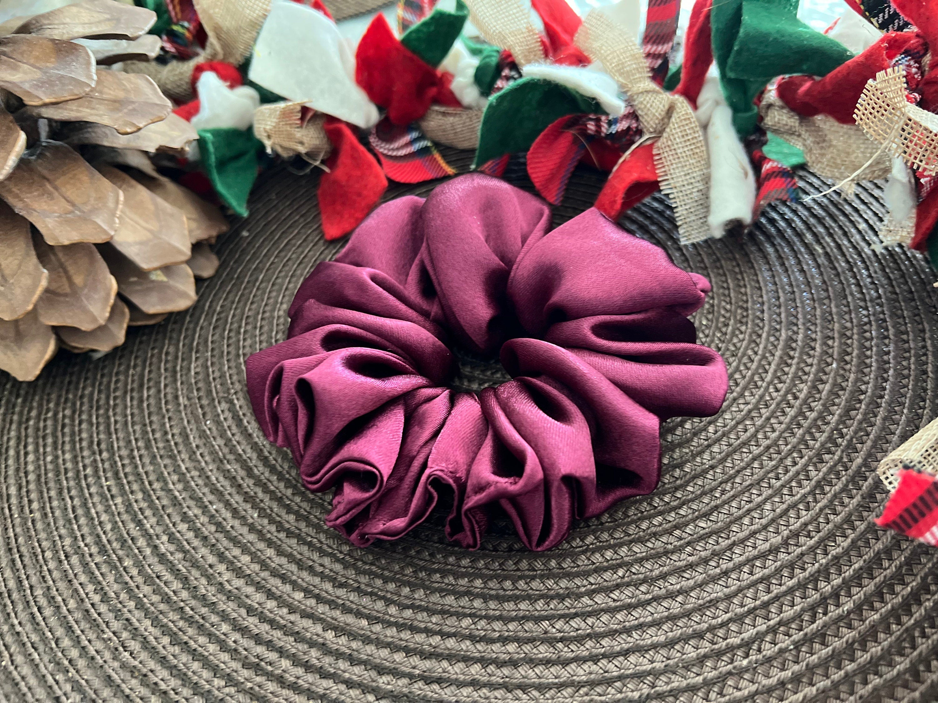 Luxurious scrunchies, satin fabric scrunchies, neutral fall colors, fall scrunchies, autumn hair accessories, hair band, gift for kids
