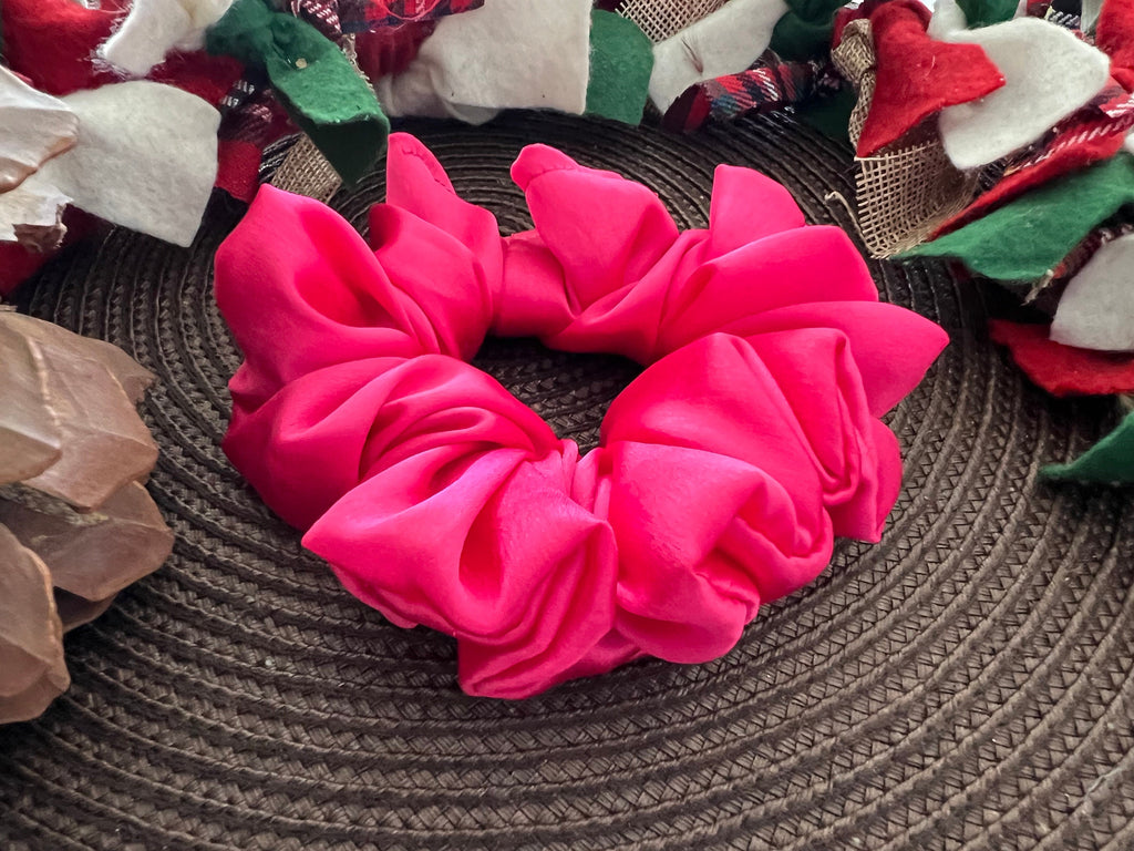 Luxurious scrunchies, satin fabric scrunchies, bright solid colors, fall scrunchies, autumn hair accessories, hair band, gift for kids