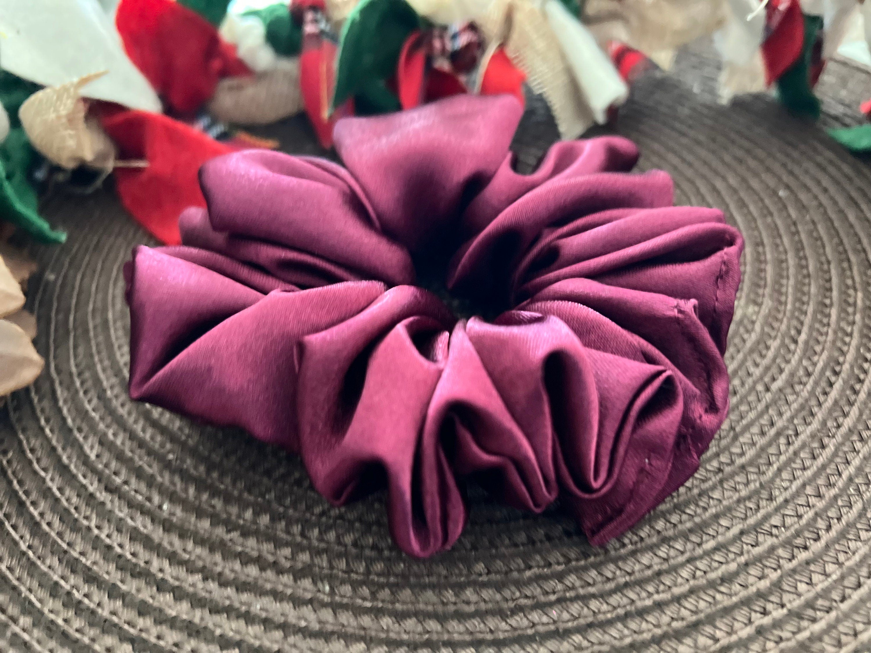 Luxurious scrunchies, satin fabric scrunchies, neutral fall colors, fall scrunchies, autumn hair accessories, hair band, gift for kids