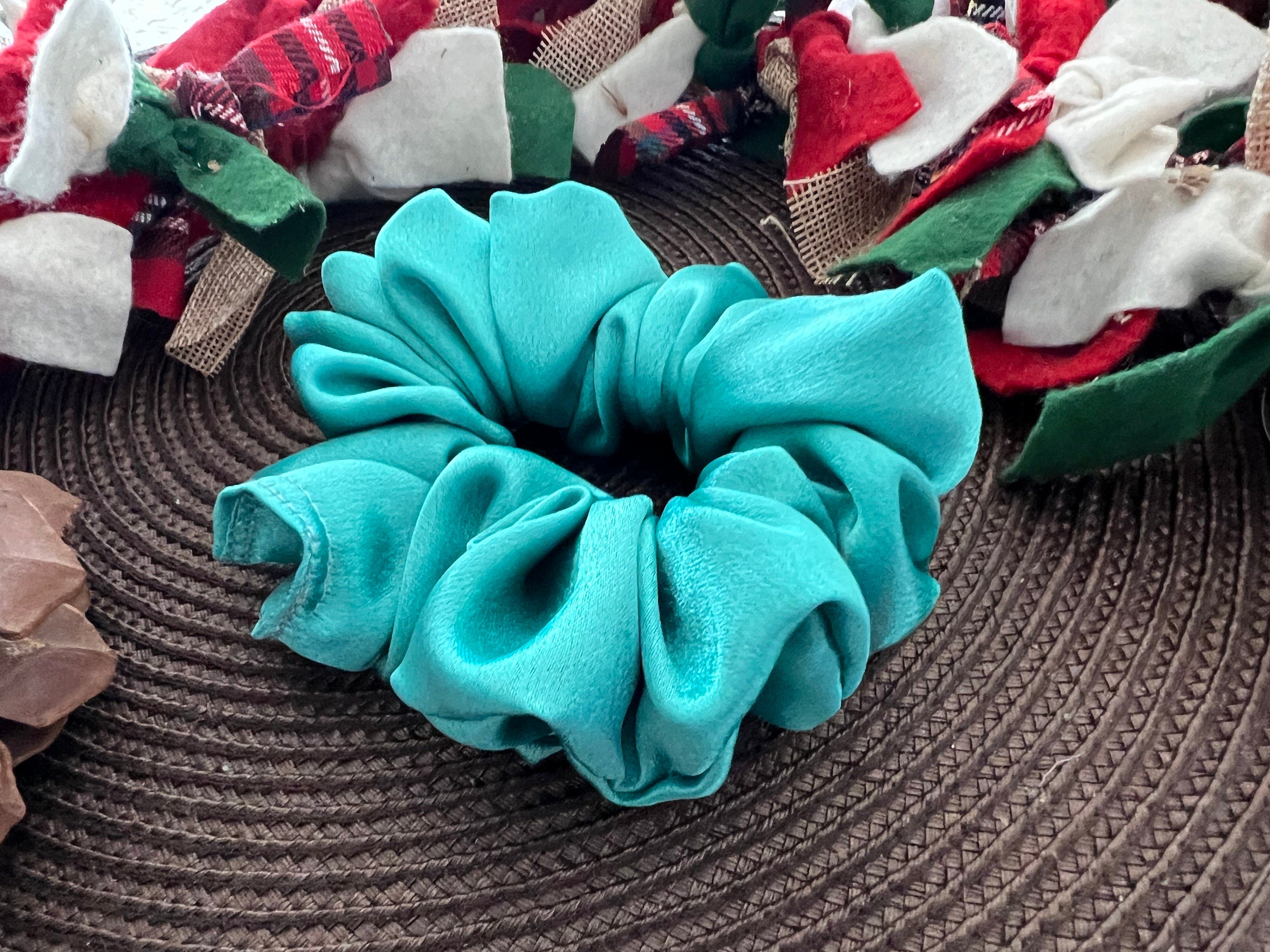 Luxurious scrunchies, satin fabric scrunchies, bright solid colors, fall scrunchies, autumn hair accessories, hair band, gift for kids