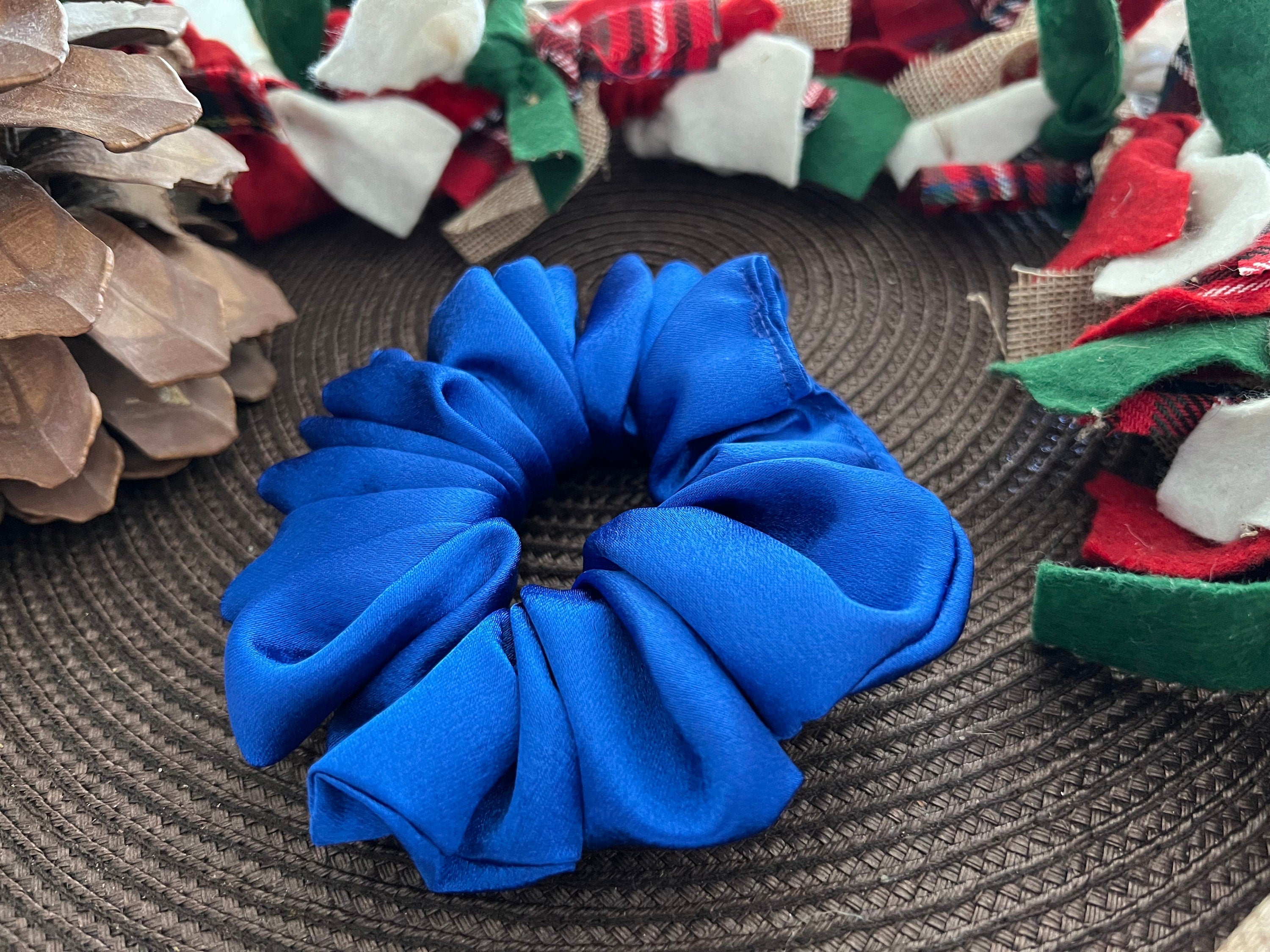 Luxurious scrunchies, satin fabric scrunchies, bright solid colors, fall scrunchies, autumn hair accessories, hair band, gift for kids