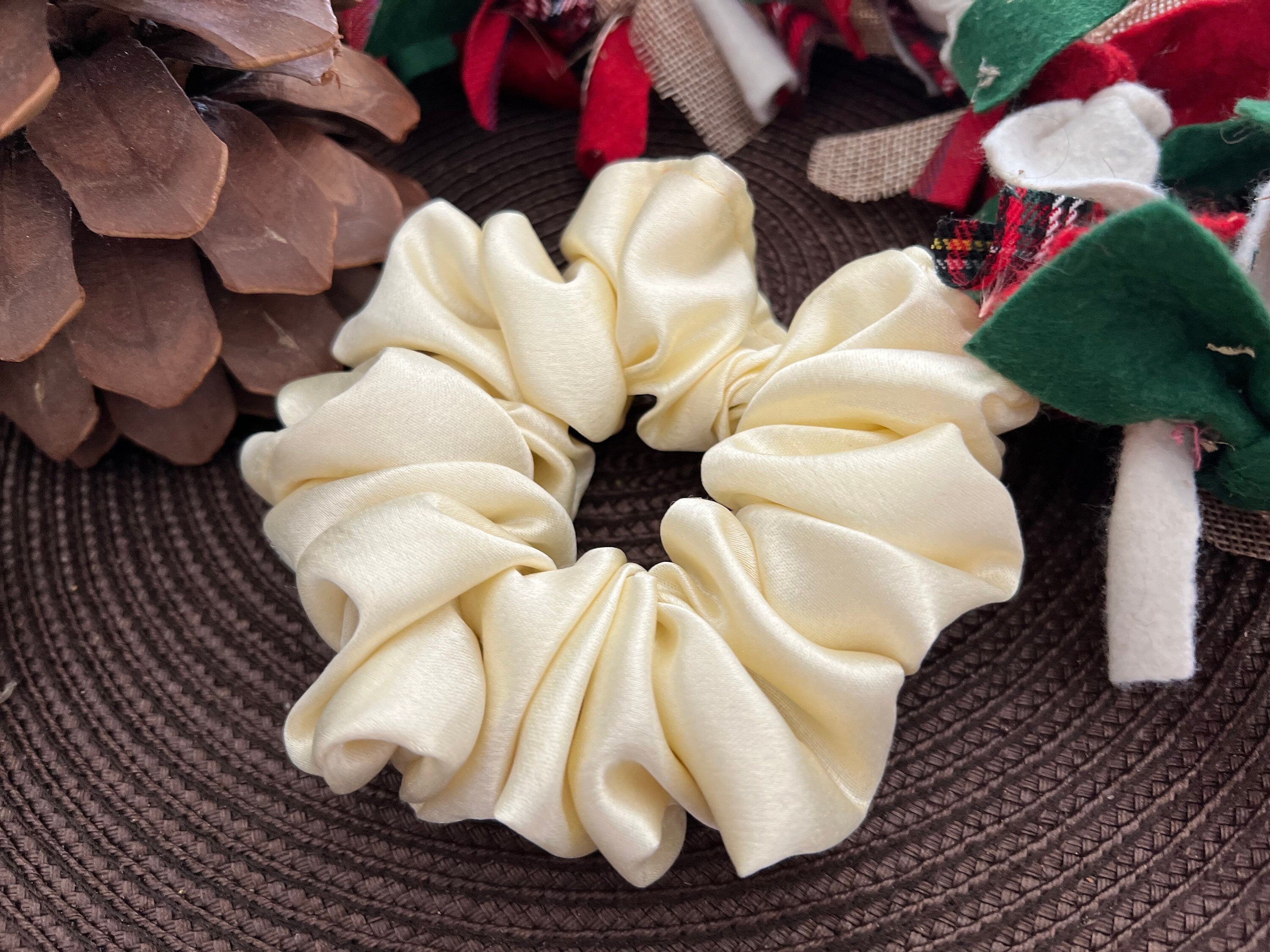 Luxurious scrunchies, satin fabric scrunchies, solid colors, fall scrunchies, autumn hair accessories, hair band, gift for kids, women’s
