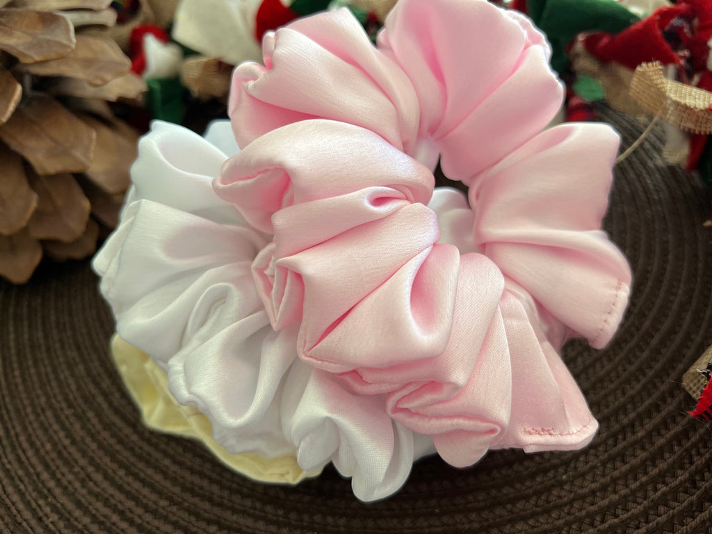 Luxurious scrunchies, satin fabric scrunchies, solid colors, fall scrunchies, autumn hair accessories, hair band, gift for kids, women’s