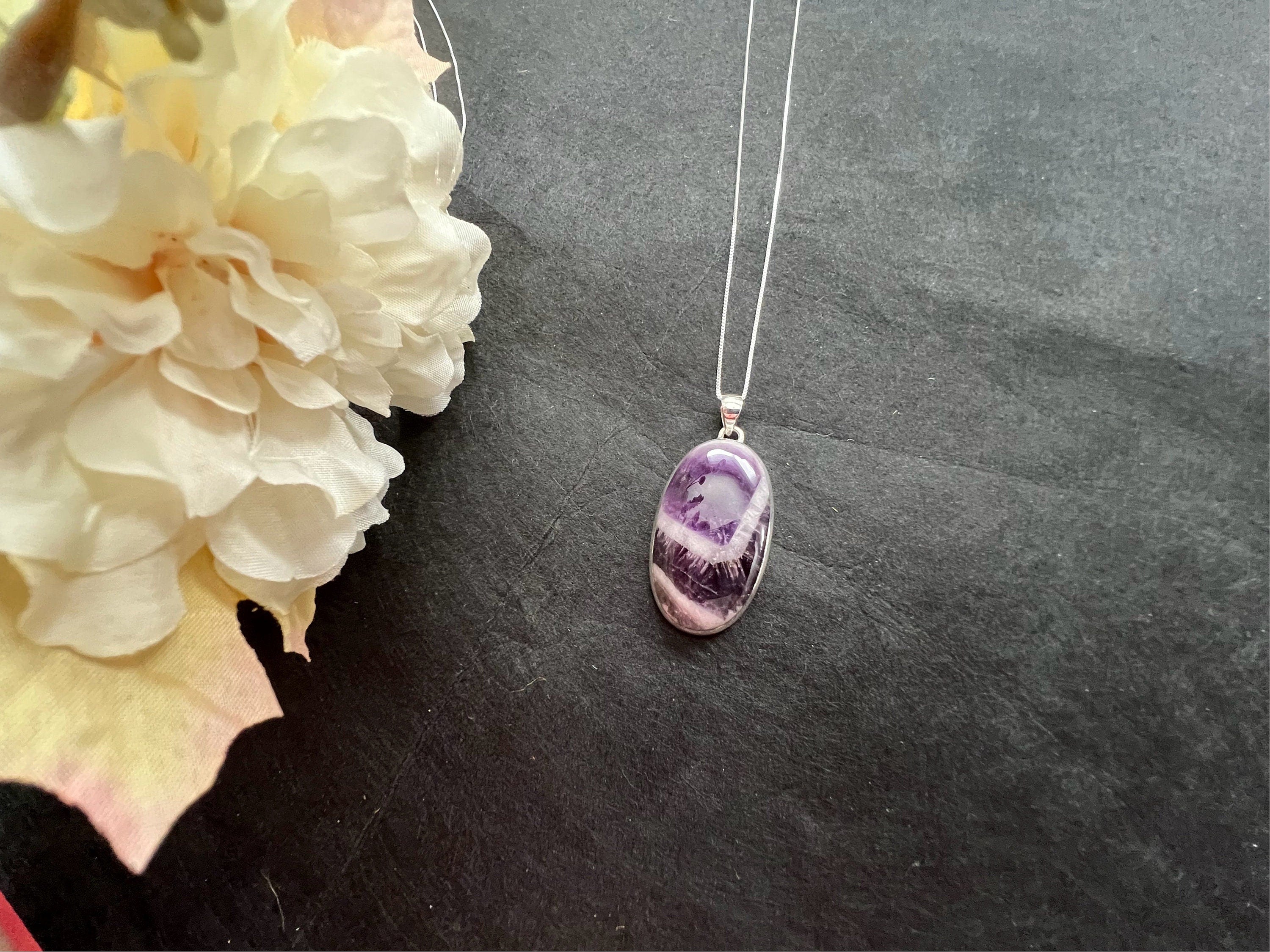 Chevron Amethyst pendant , gifts for her, layering necklace, 925 sterling silver, natural stone pendant, February birthstone
