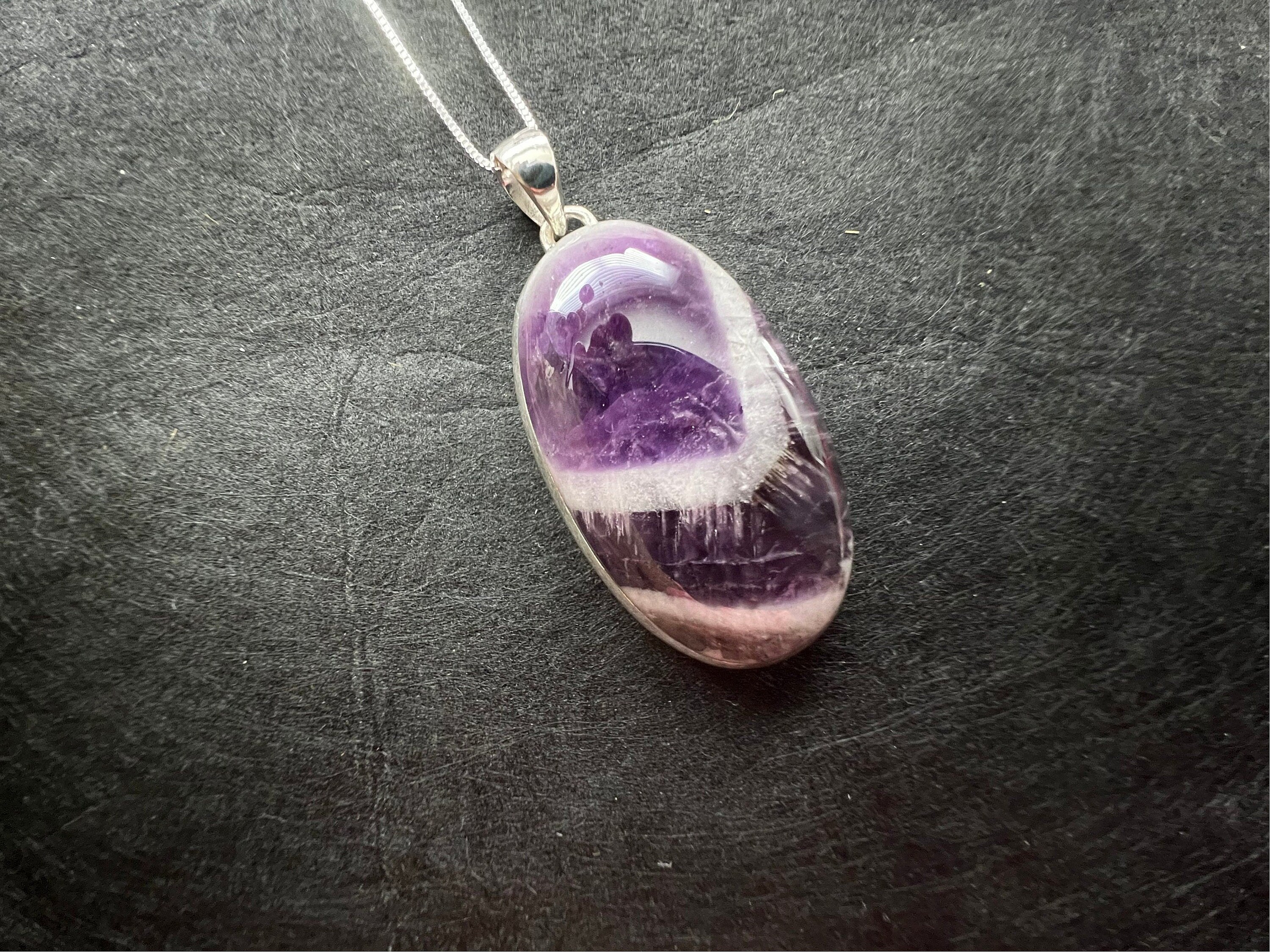 Chevron Amethyst pendant , gifts for her, layering necklace, 925 sterling silver, natural stone pendant, February birthstone