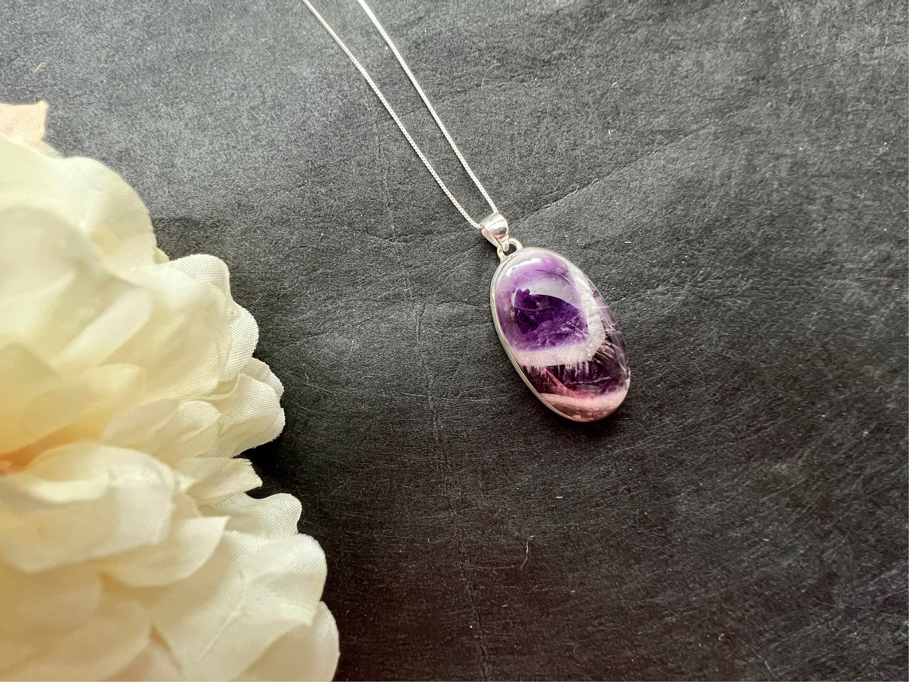 Chevron Amethyst pendant , gifts for her, layering necklace, 925 sterling silver, natural stone pendant, February birthstone